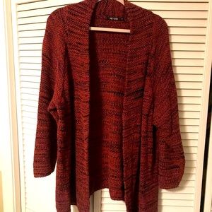 BURGUNDY & BLACK WOOL BLEND NIC+ZOE SWEATER size2x